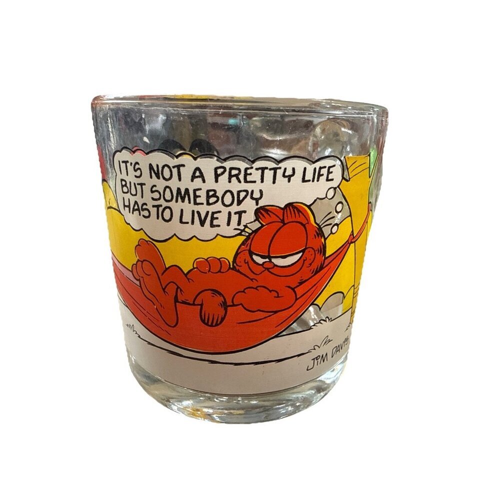 Vintage McDonalds Garfield & Odie Glass Coffee Cups Mug Jim Davis 1978🔥🔥